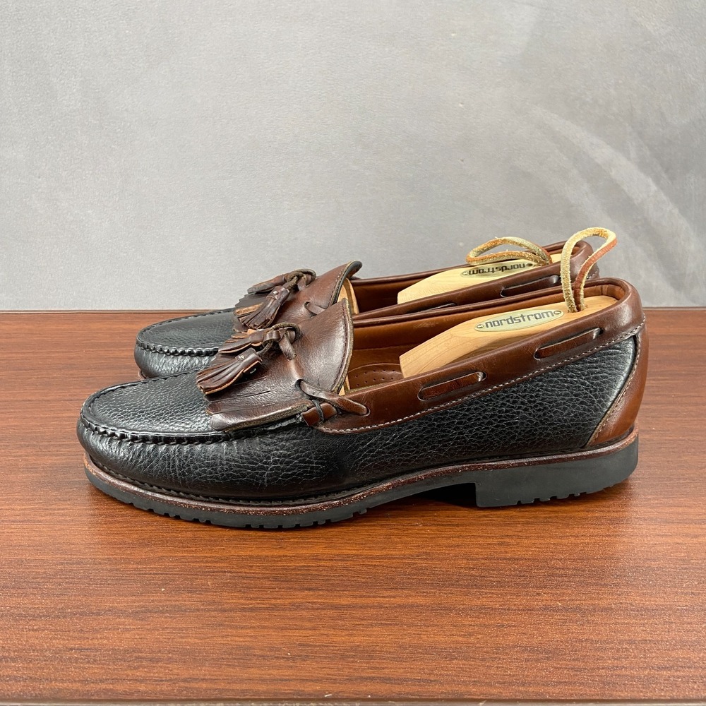 Allen Edmonds Nashua 42250 Mens US 9 D Casual Shoes Black Brown Tassel Loafer
